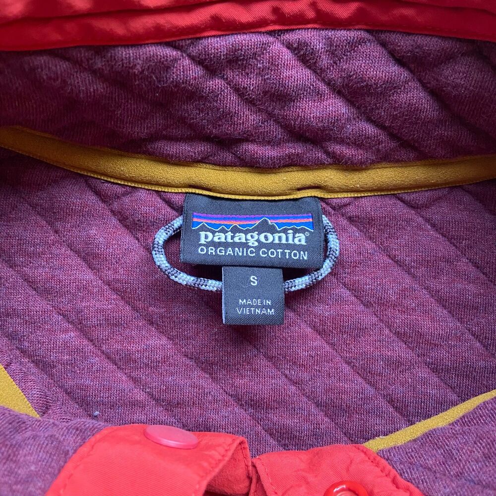 PATAGONIA ORGANIC COTTON QUARTER BUTTON UP MAROON SIZE SMALL - Picture 2 of 9